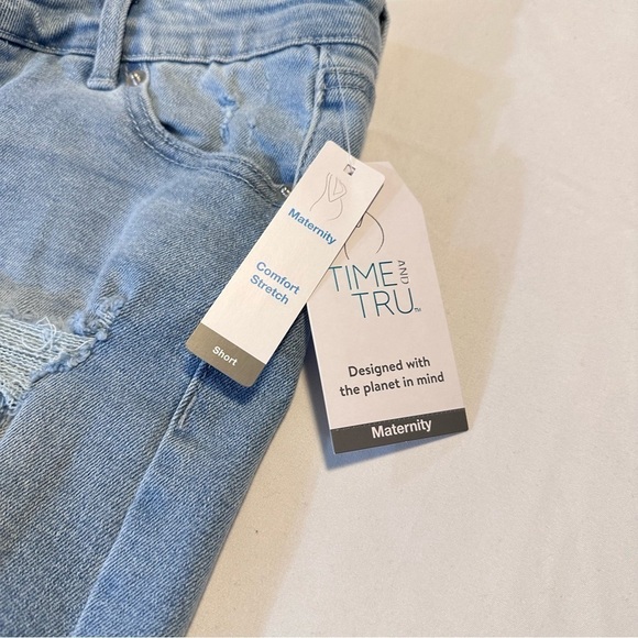 Time And Tru Maternity Comfort Stretch Distressed Denim Shorts Set of Two Size S - Picture 12 of 14